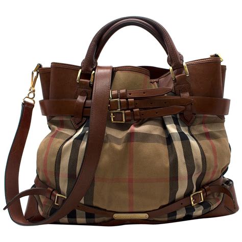 authentic burberry nova check shoulder bag leather canvas|Burberry nova check tote price.